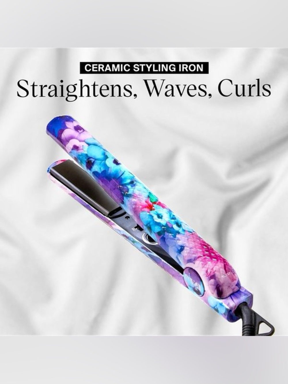 Eva NYC Floral Ceramic Hair Straightener